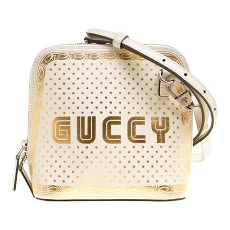 gucci white gold leather mini guccy shoulder bag|gucci open top shoulder bags.